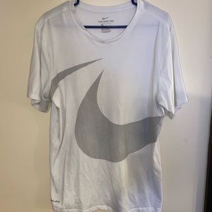 White nike T-shirt with logo on front